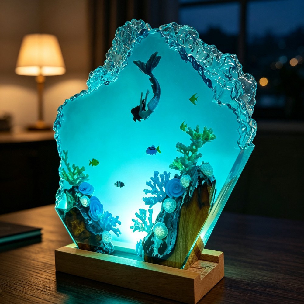 Deep Sea Mermaid Epoxy Sculptu - Woodworking Resin ulasan dan harga